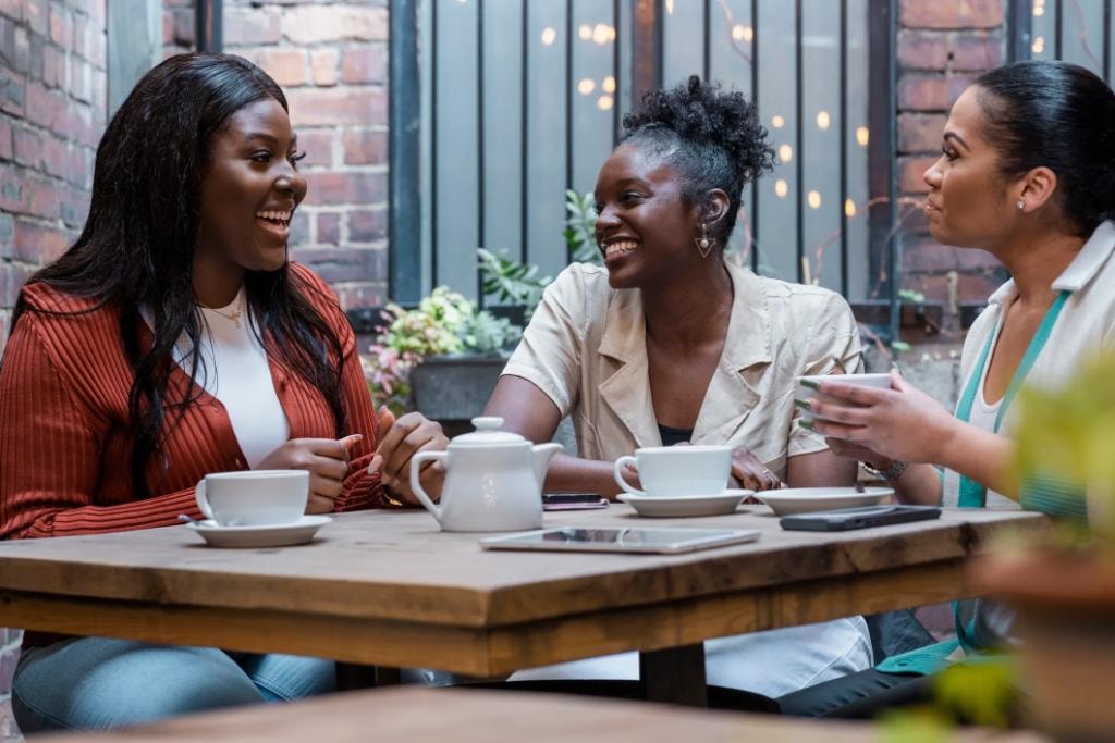 Women in a casual supportive group setting
